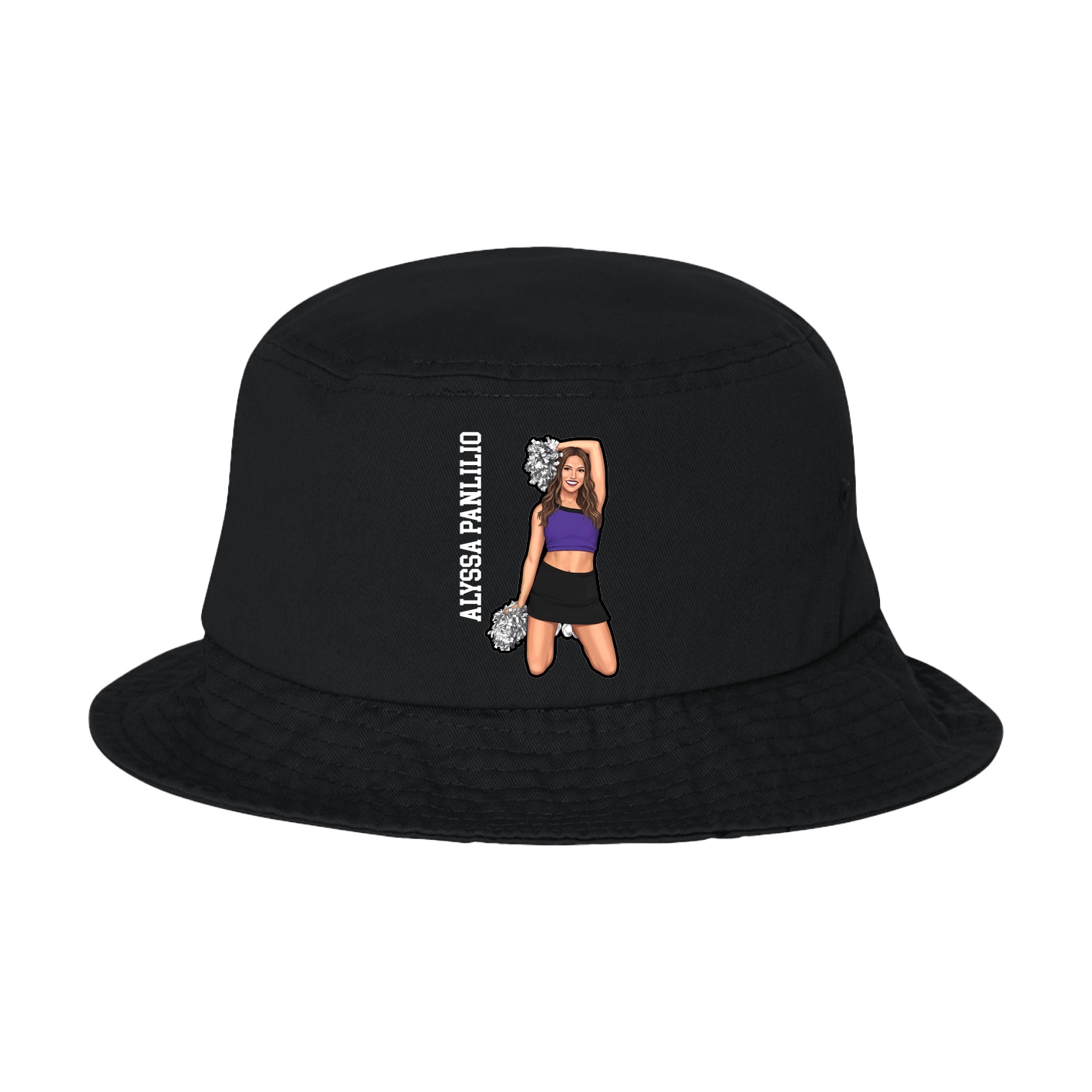 Bucket Cap — Name Vertical in Black