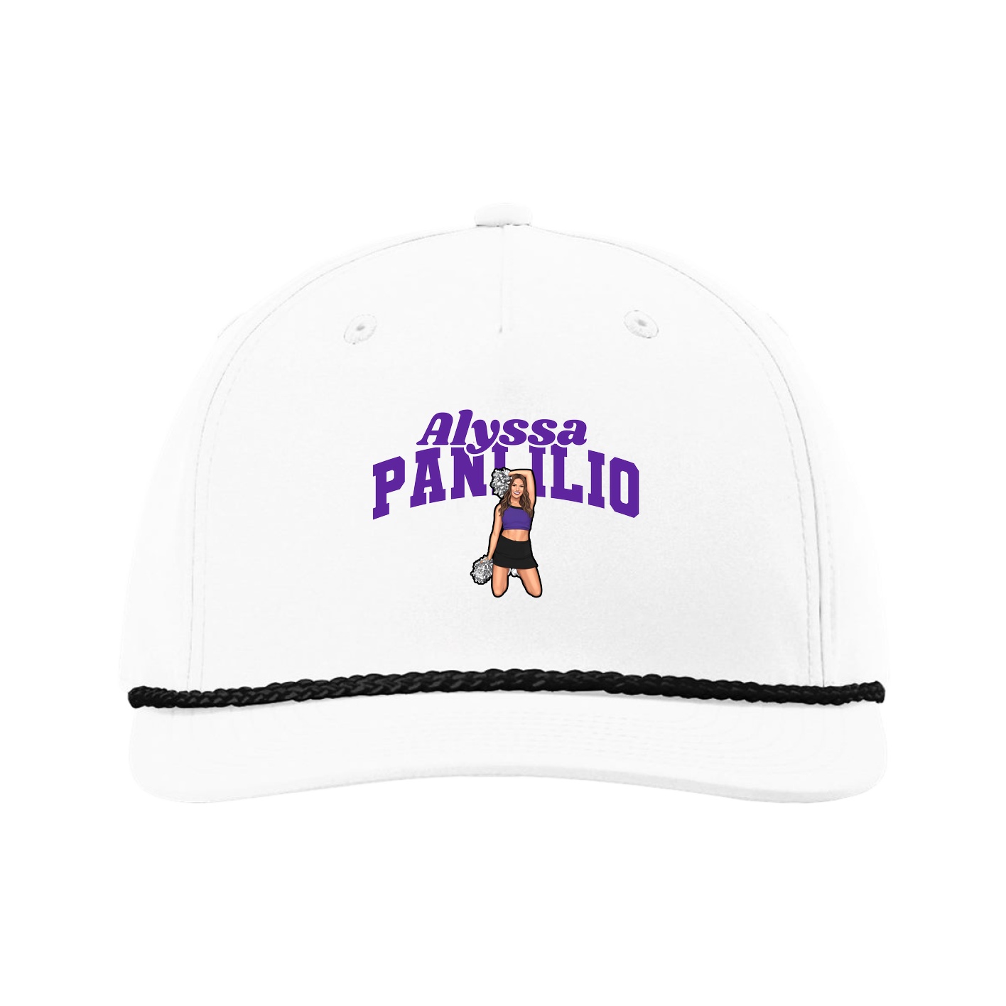 Five-Panel Classic Rope Cap — Signature Arch in White