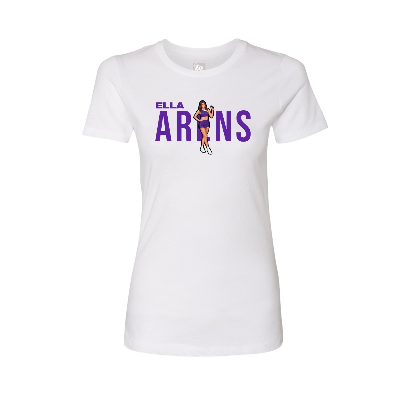 Fitted Women's Tee — Player Name in White