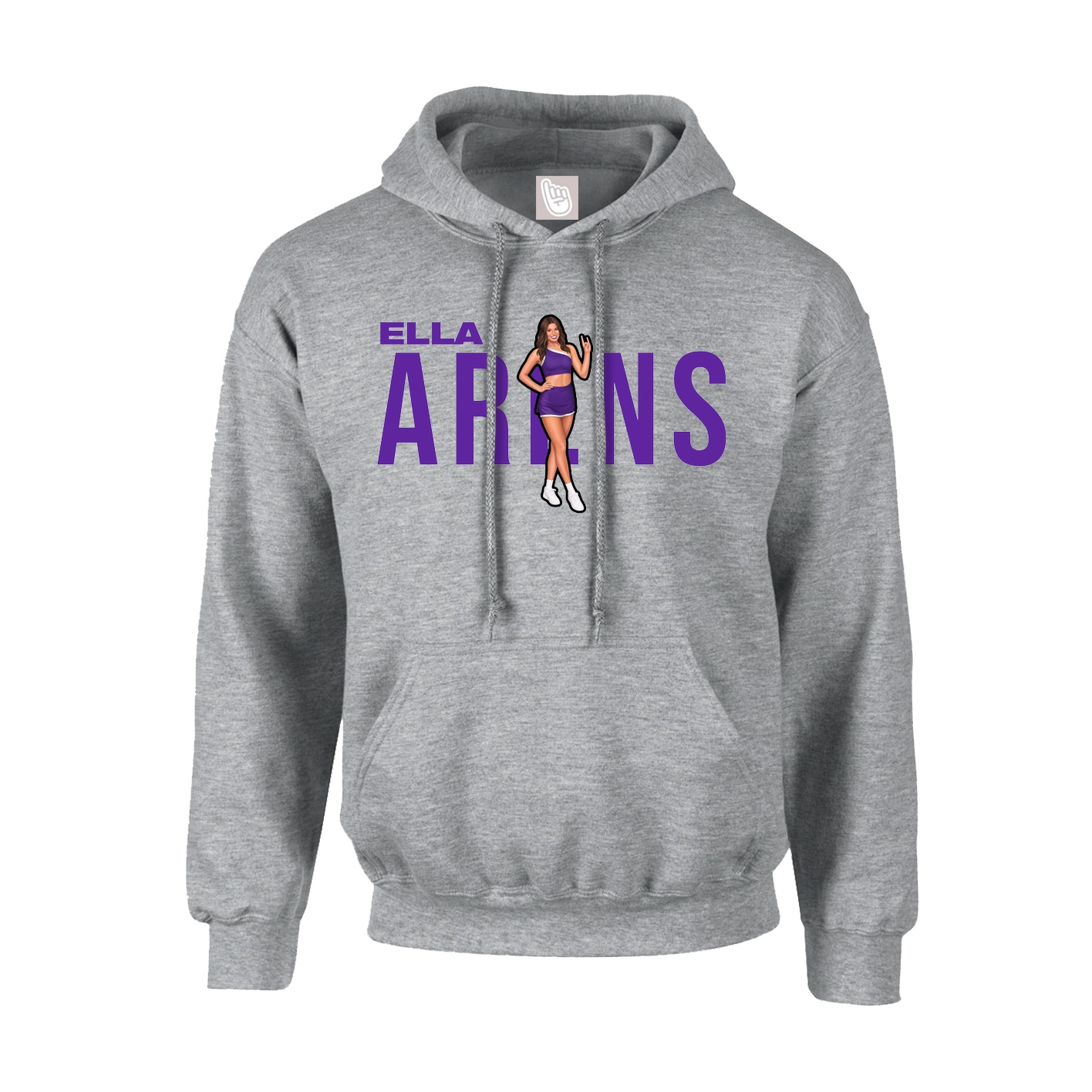 Youth Hoodie — Player Name in Grey