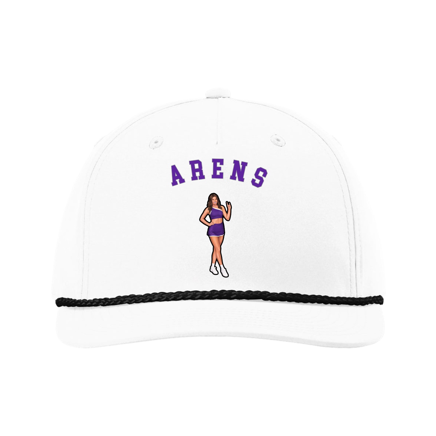 Five-Panel Classic Rope Cap — Shirsey Arch in White
