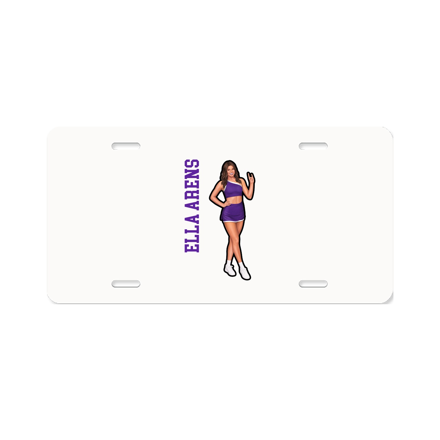 License Plate — Name Vertical in Classic