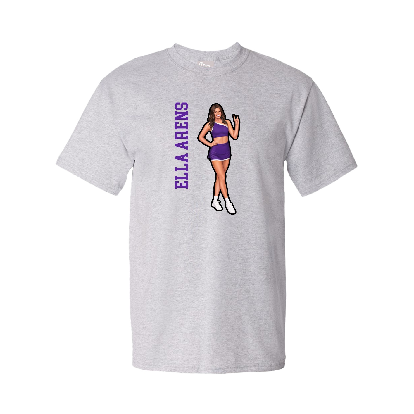 Youth Tee — Name Vertical in Grey