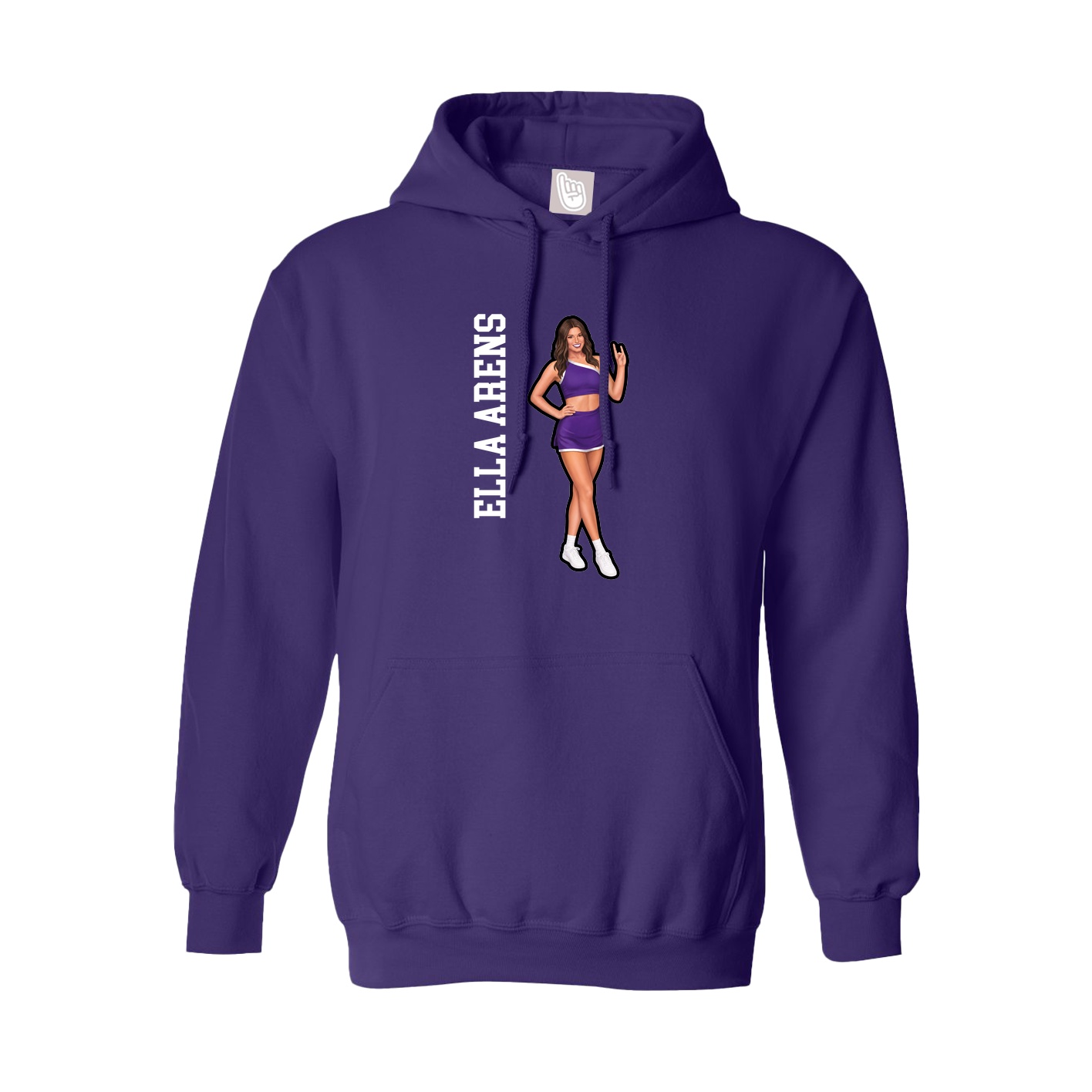 Youth Hoodie — Name Vertical in Purple