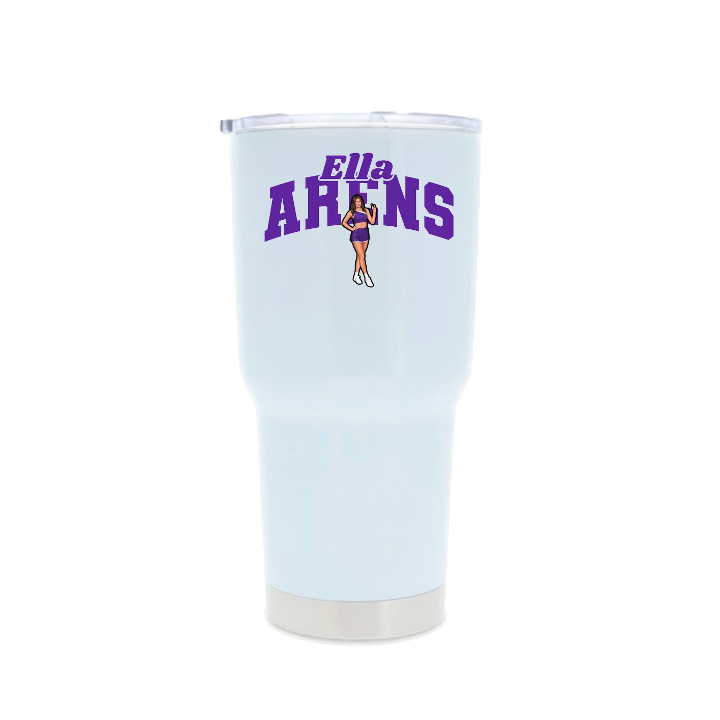 30oz Stainless Steel Tumbler — Signature Arch in White