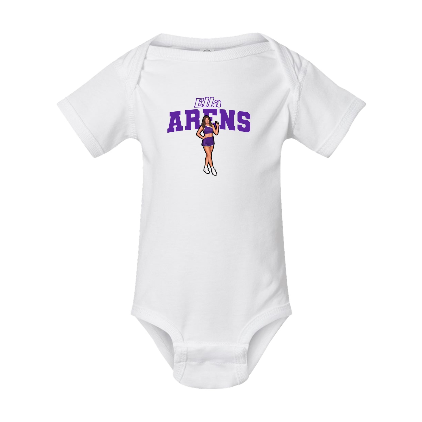 Baby Onesie — Name Arch in White
