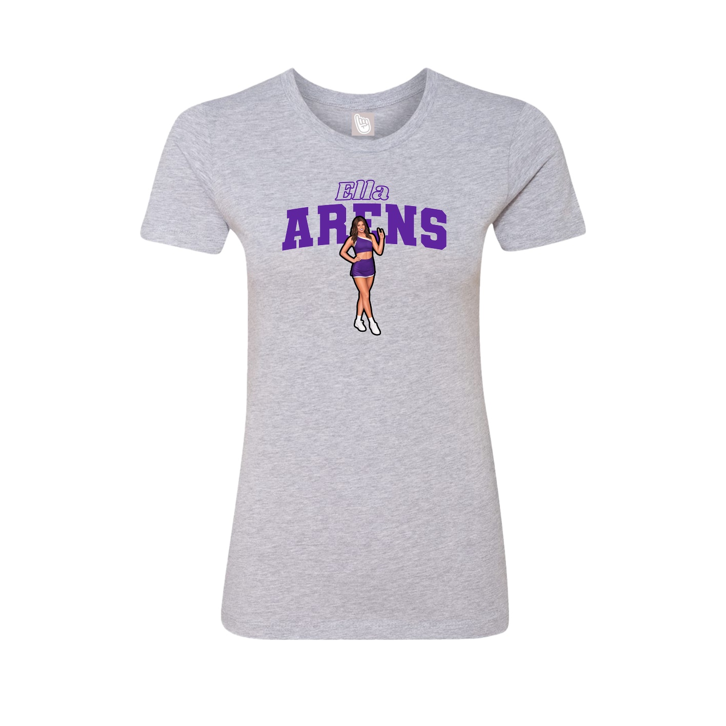 Fitted Women's Tee — Name Arch in Grey