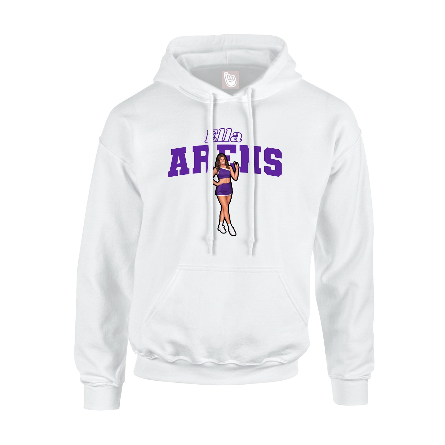Hoodie — Name Arch in White