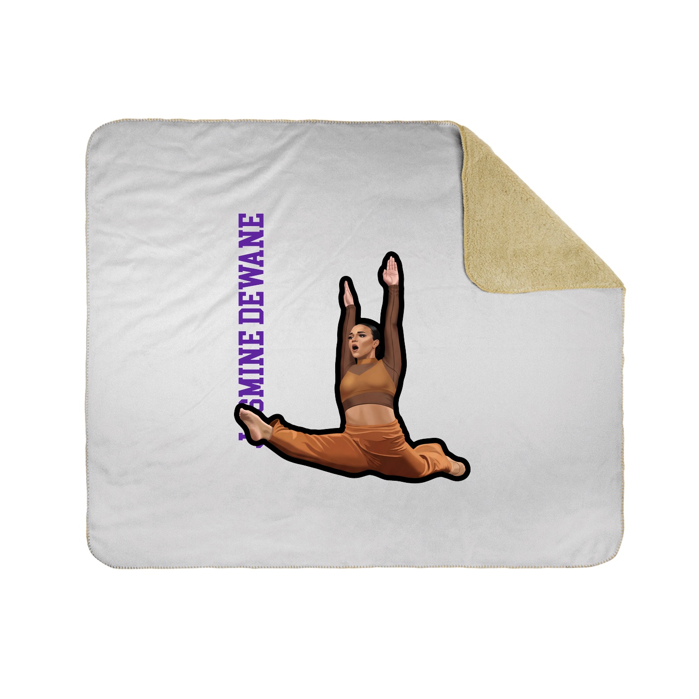 Throw Blanket — Name Vertical in White