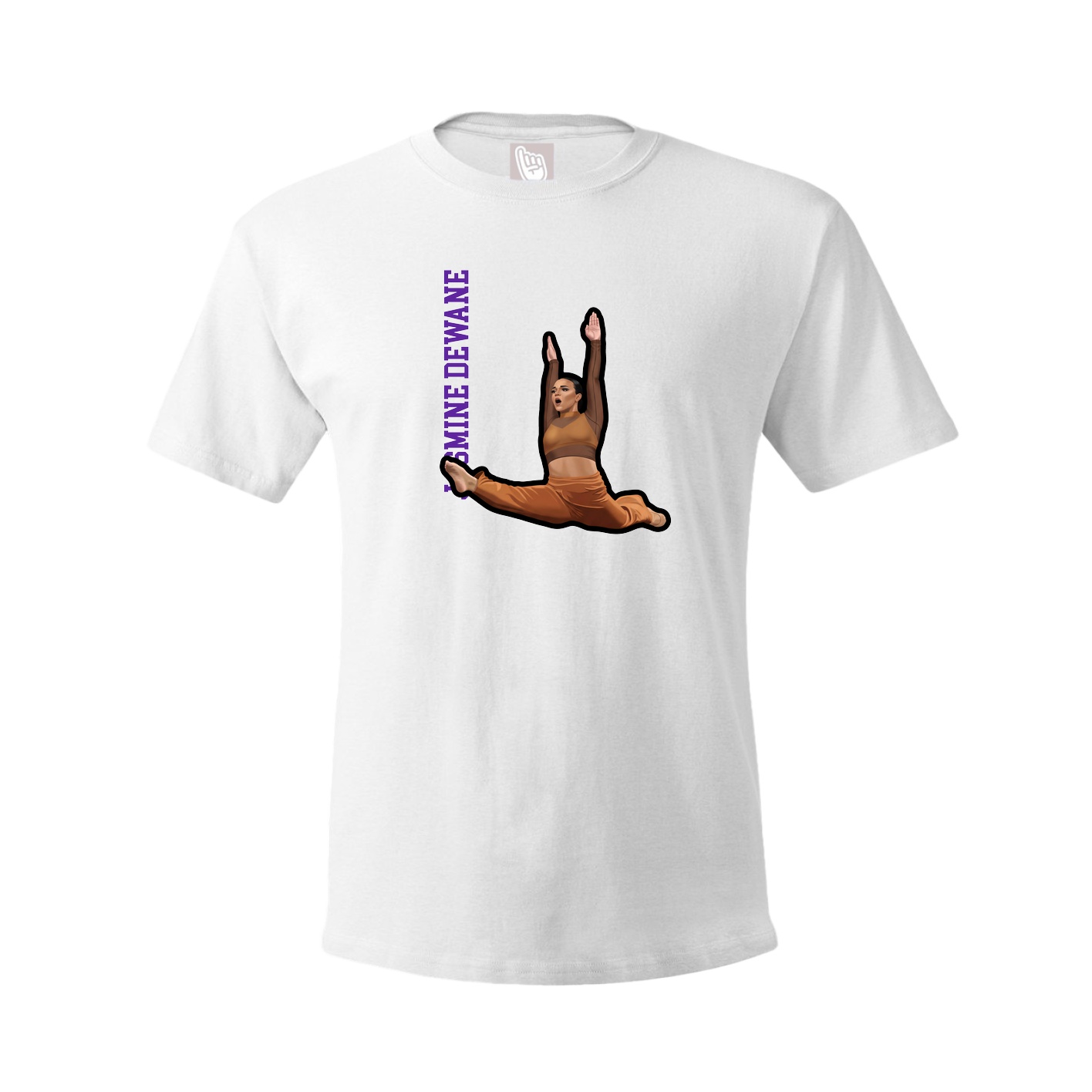 Tee — Name Vertical in White