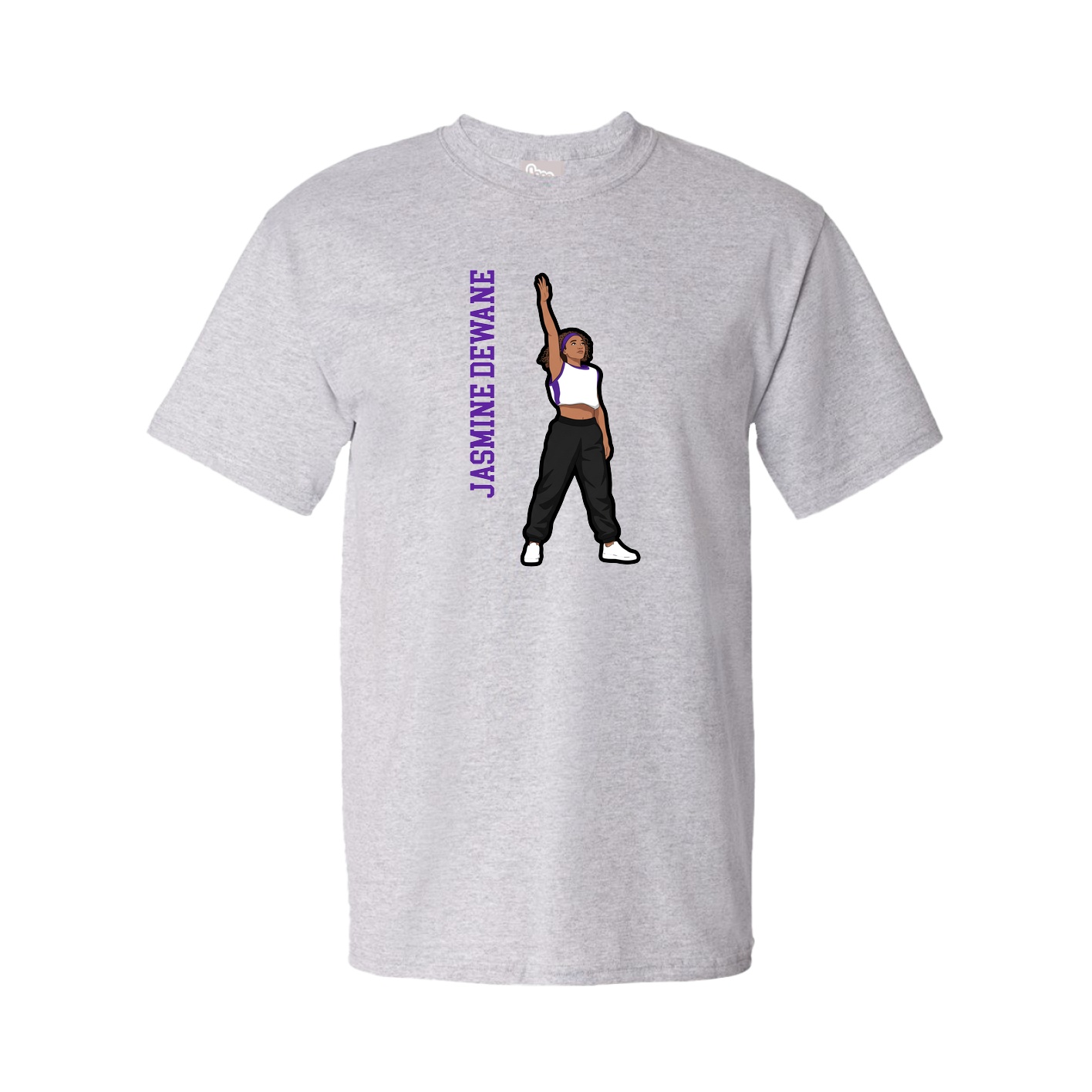 Tee — Name Vertical in Grey