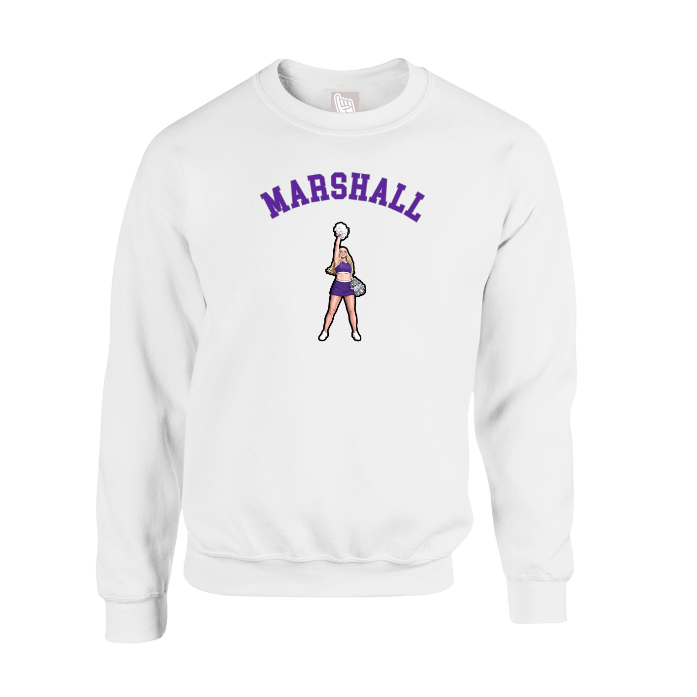 Fleece Crew — Shirsey Arch in White