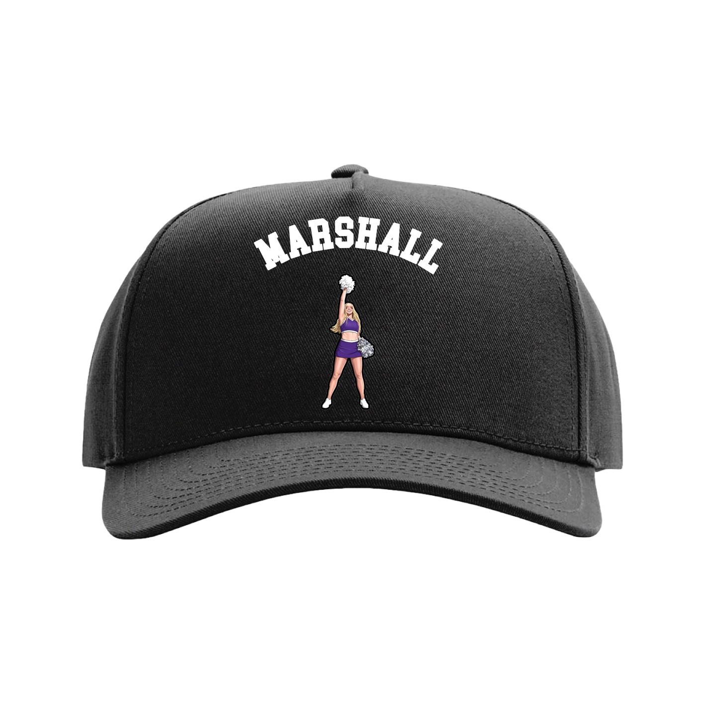 Full Fabric Five-Panel Champ Cap — Shirsey Arch in Black