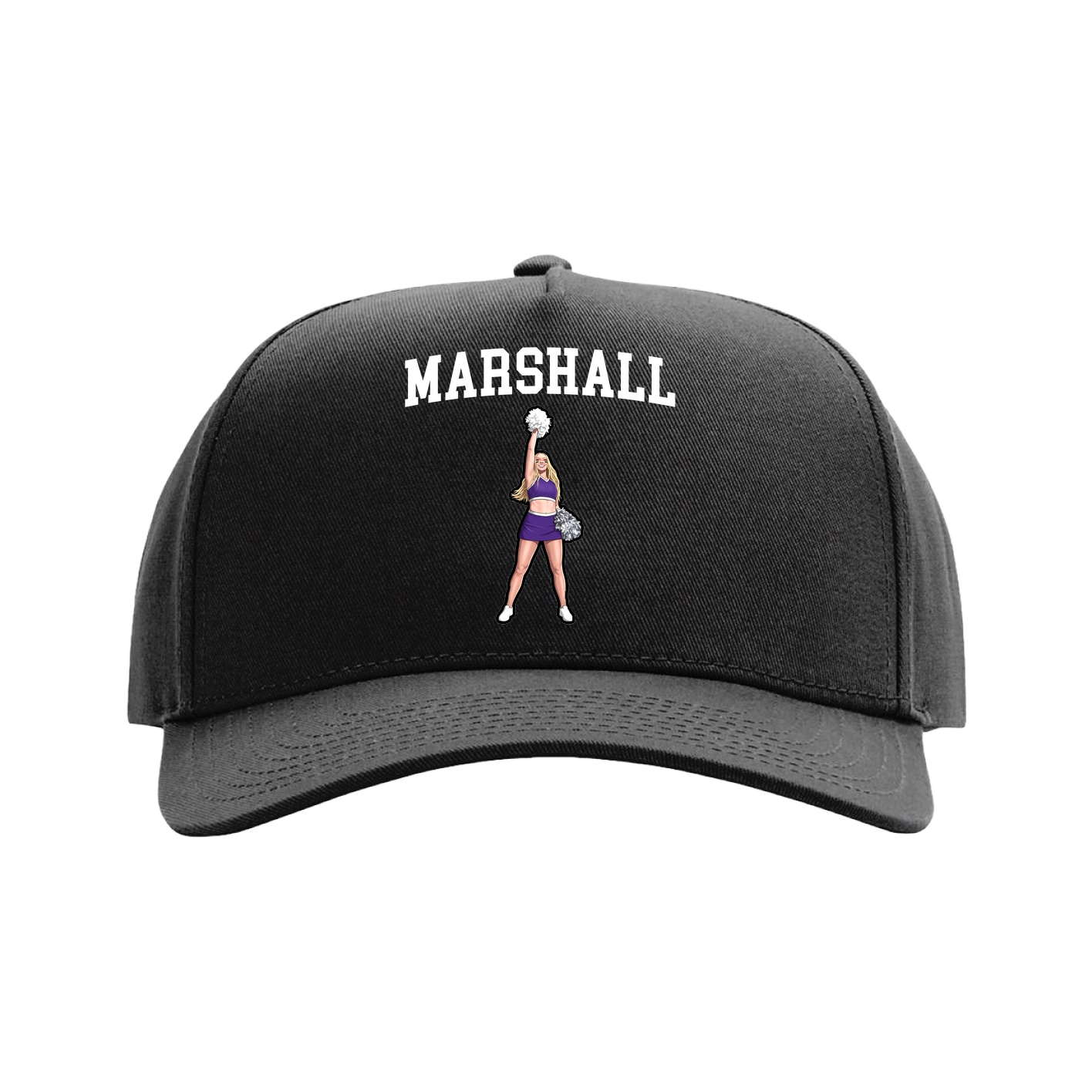 Full Fabric Five-Panel Champ Cap — Shirsey in Black