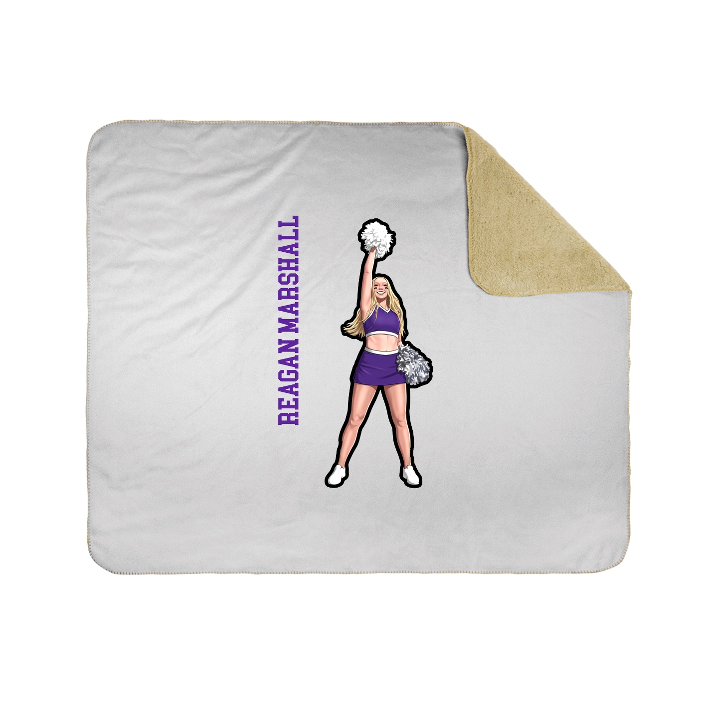 Throw Blanket — Name Vertical in White