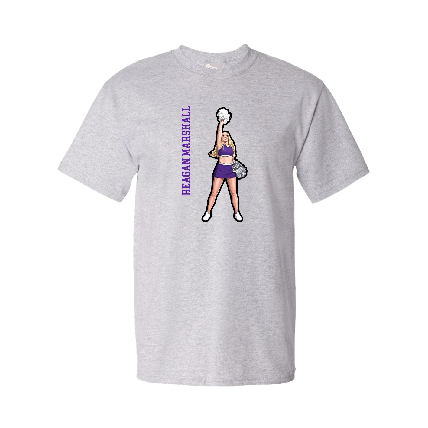 Tee — Name Vertical in Grey
