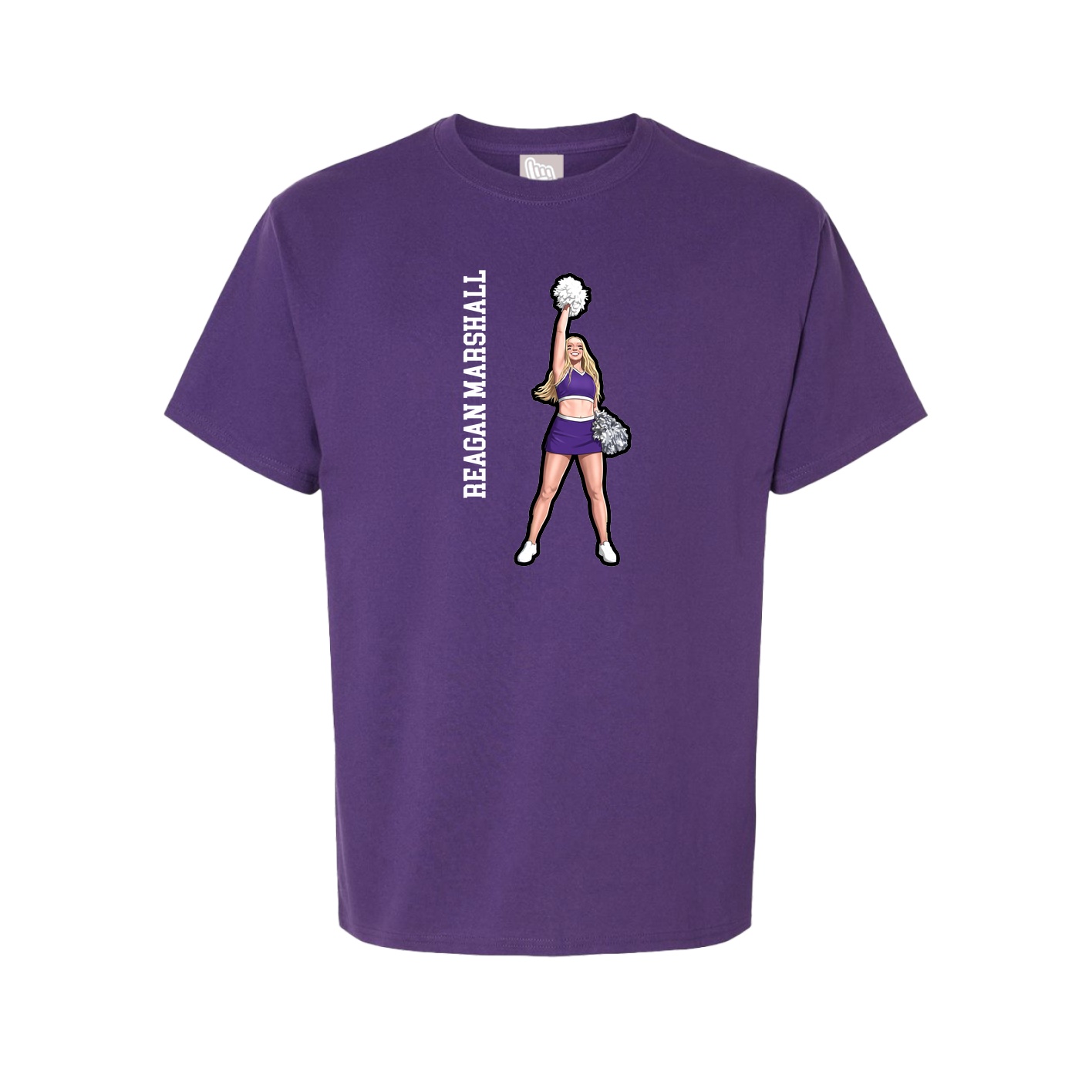 Youth Tee — Name Vertical in Purple
