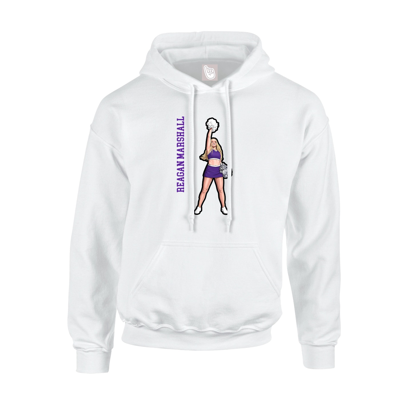 Hoodie — Name Vertical in White