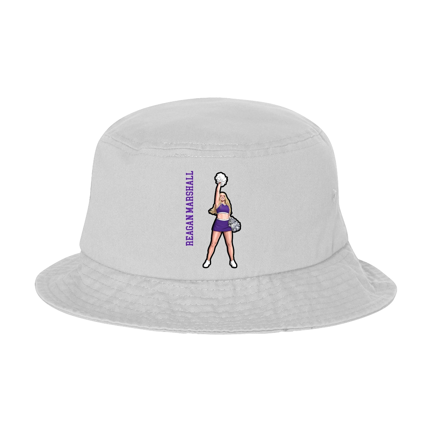 Bucket Cap — Name Vertical in White