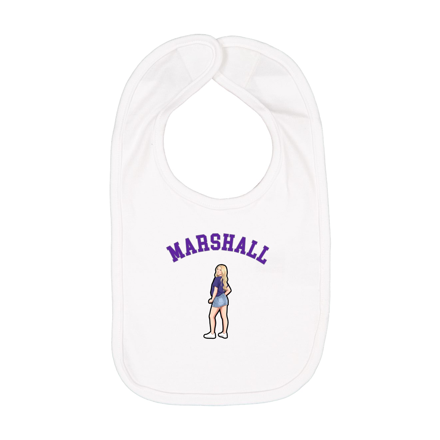 Infant Bib — Shirsey Arch in White