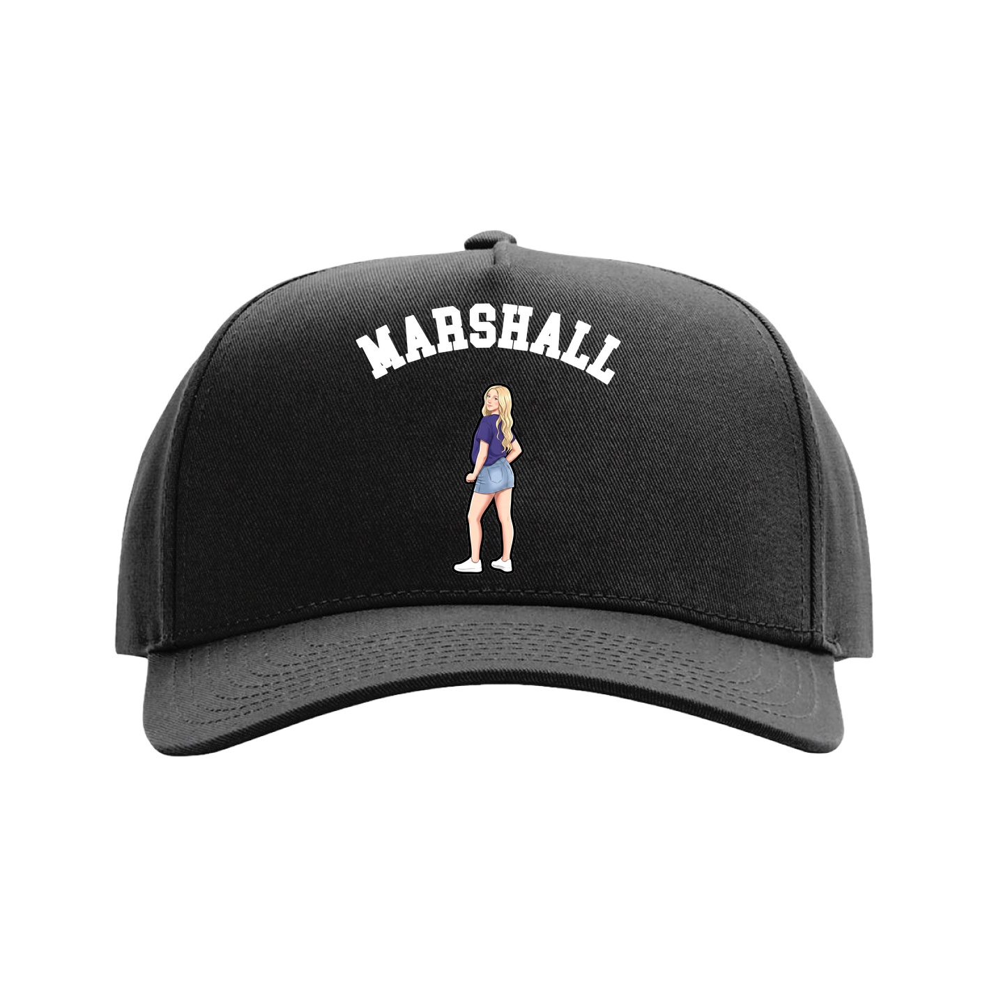 Full Fabric Five-Panel Champ Cap — Shirsey Arch in Black