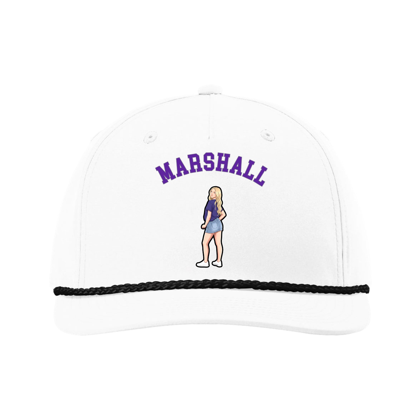 Five-Panel Classic Rope Cap — Shirsey Arch in White