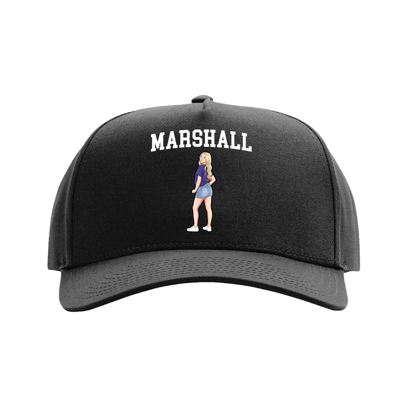 Full Fabric Five-Panel Champ Cap — Shirsey in Black