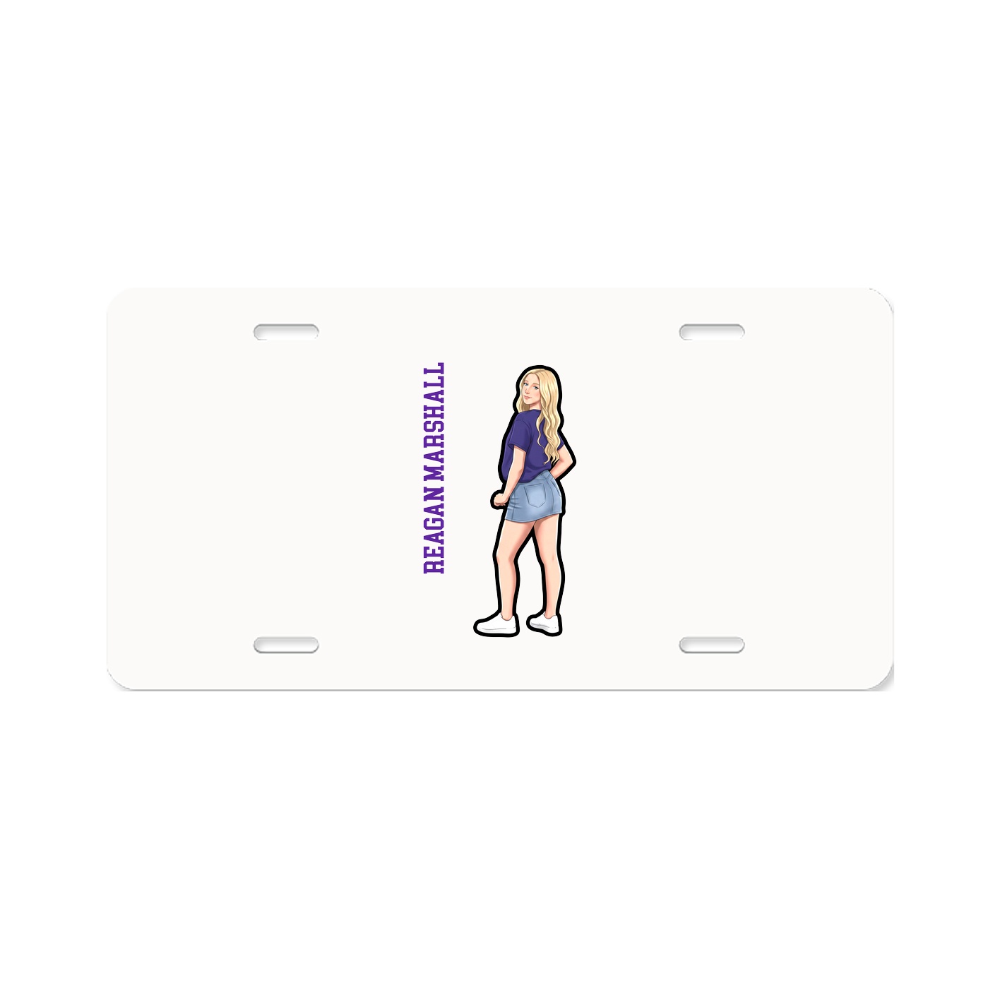 License Plate — Name Vertical in Classic