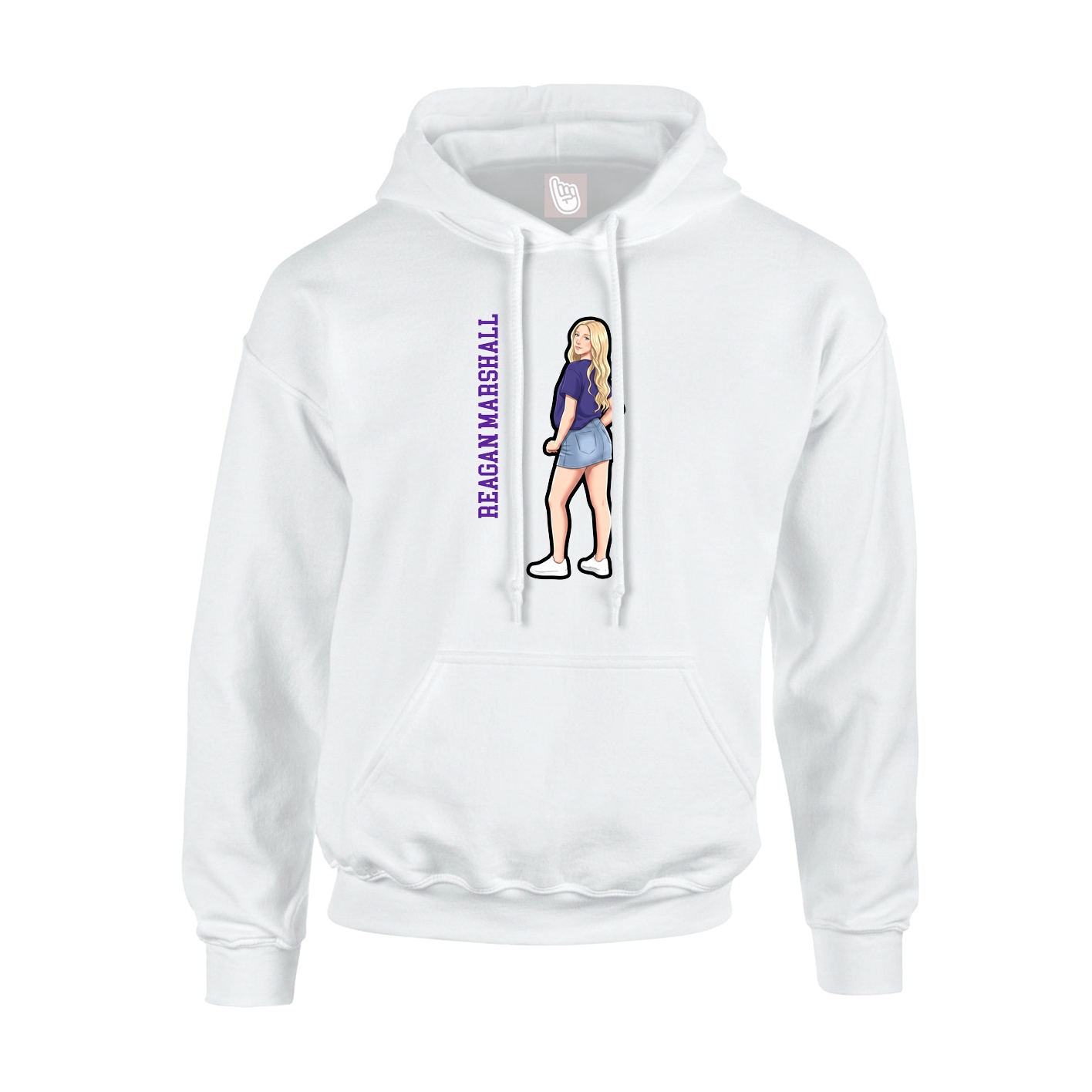 Hoodie — Name Vertical in White