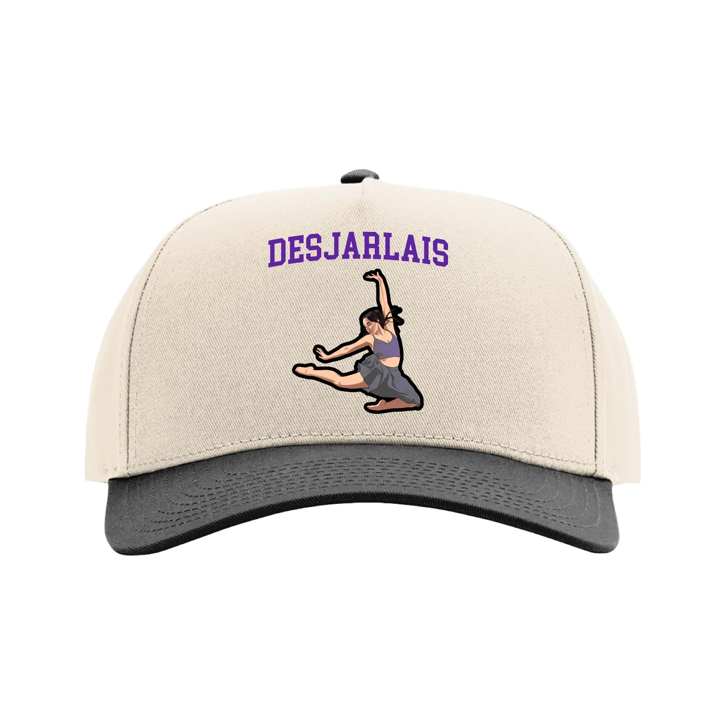 Full Fabric Five-Panel Champ Cap — Shirsey in Cream/Black