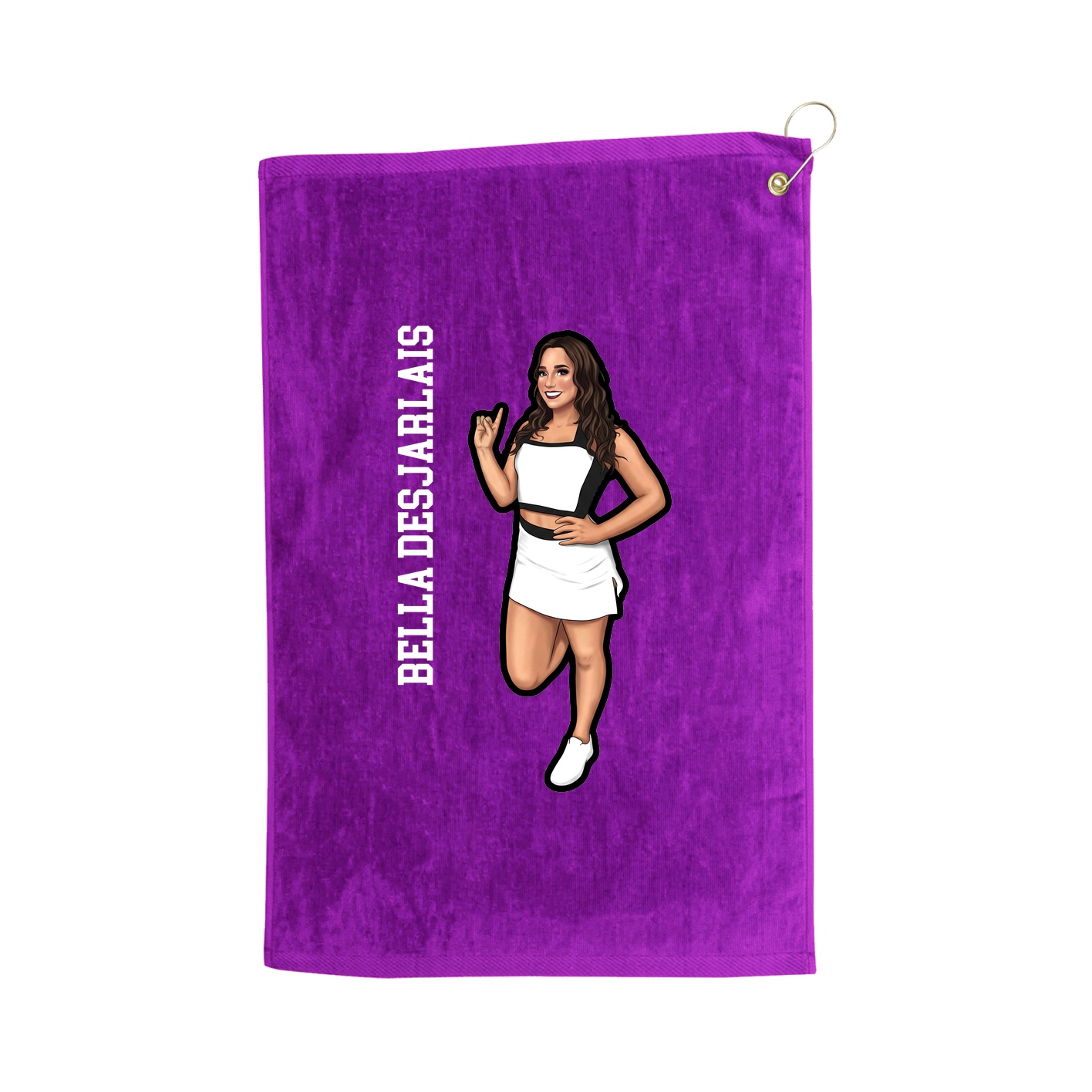 Golf Towel — Name Vertical in Purple
