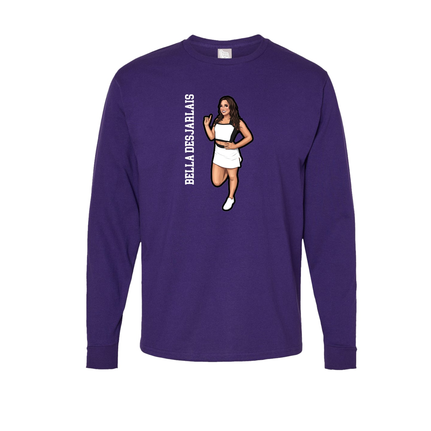 Long Sleeve Tee — Name Vertical in Purple