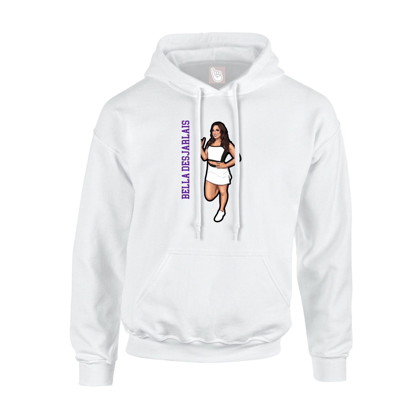 Youth Hoodie — Name Vertical in White