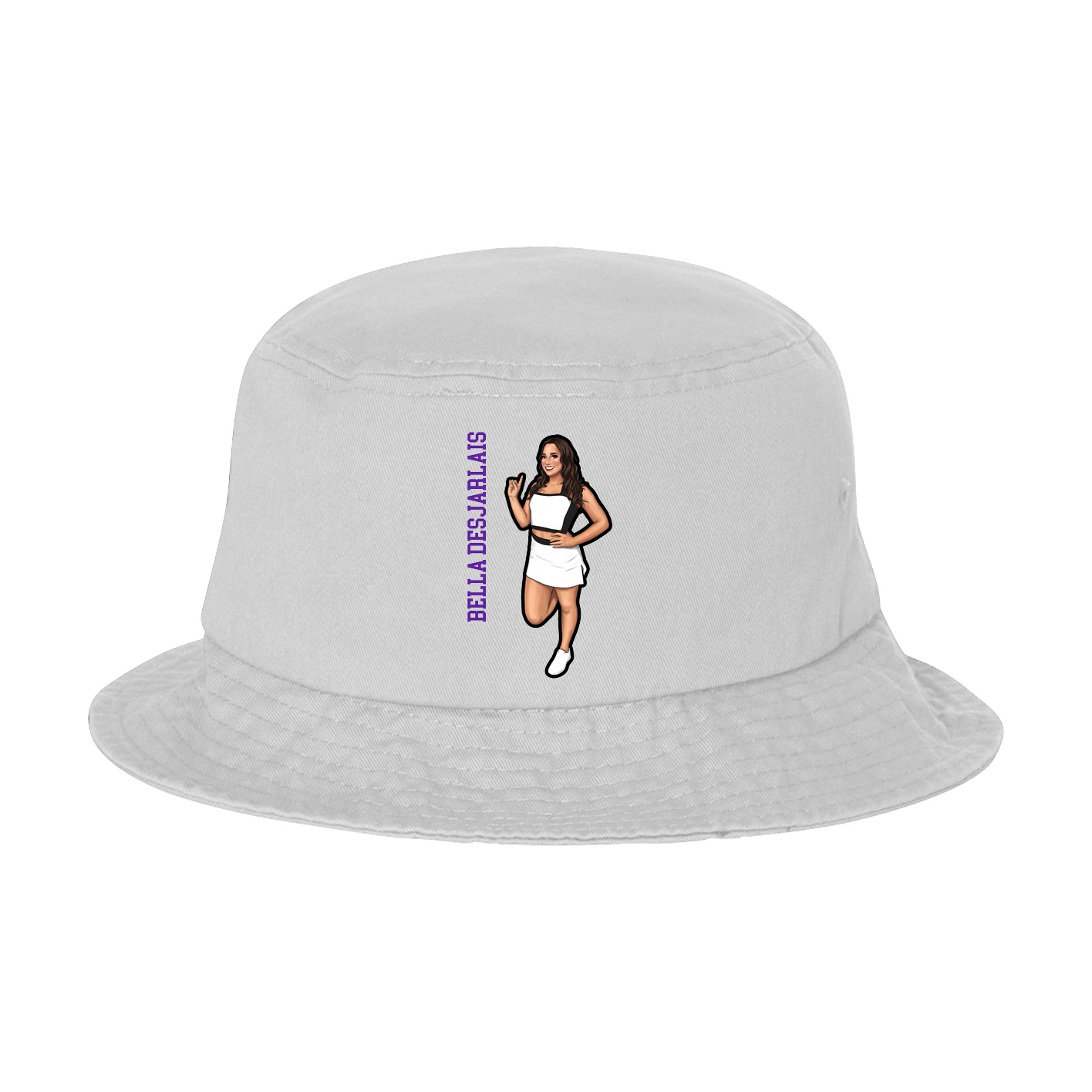 Bucket Cap — Name Vertical in White