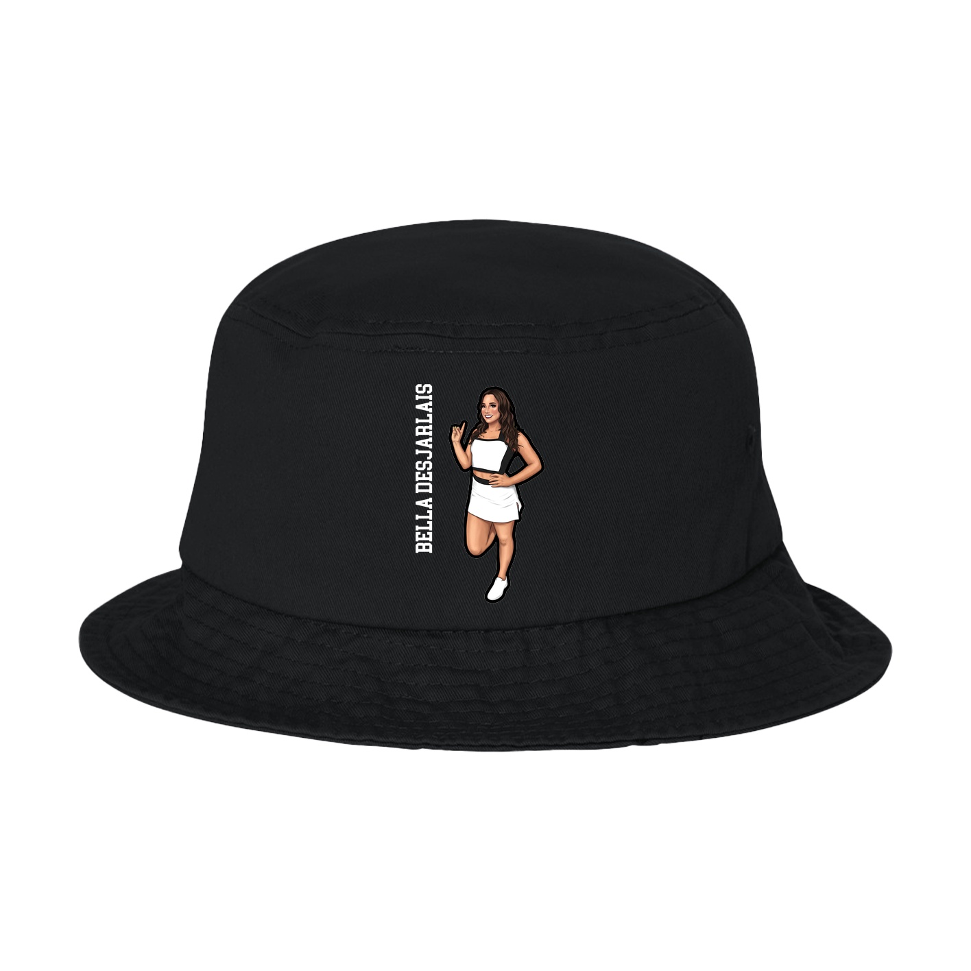 Bucket Cap — Name Vertical in Black