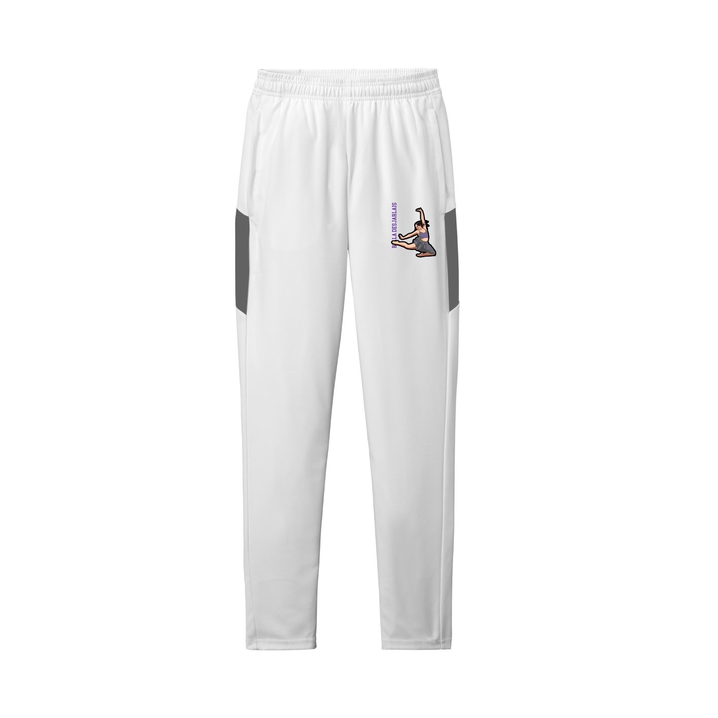 Team Travel Pant — Name Vertical in White/Grey