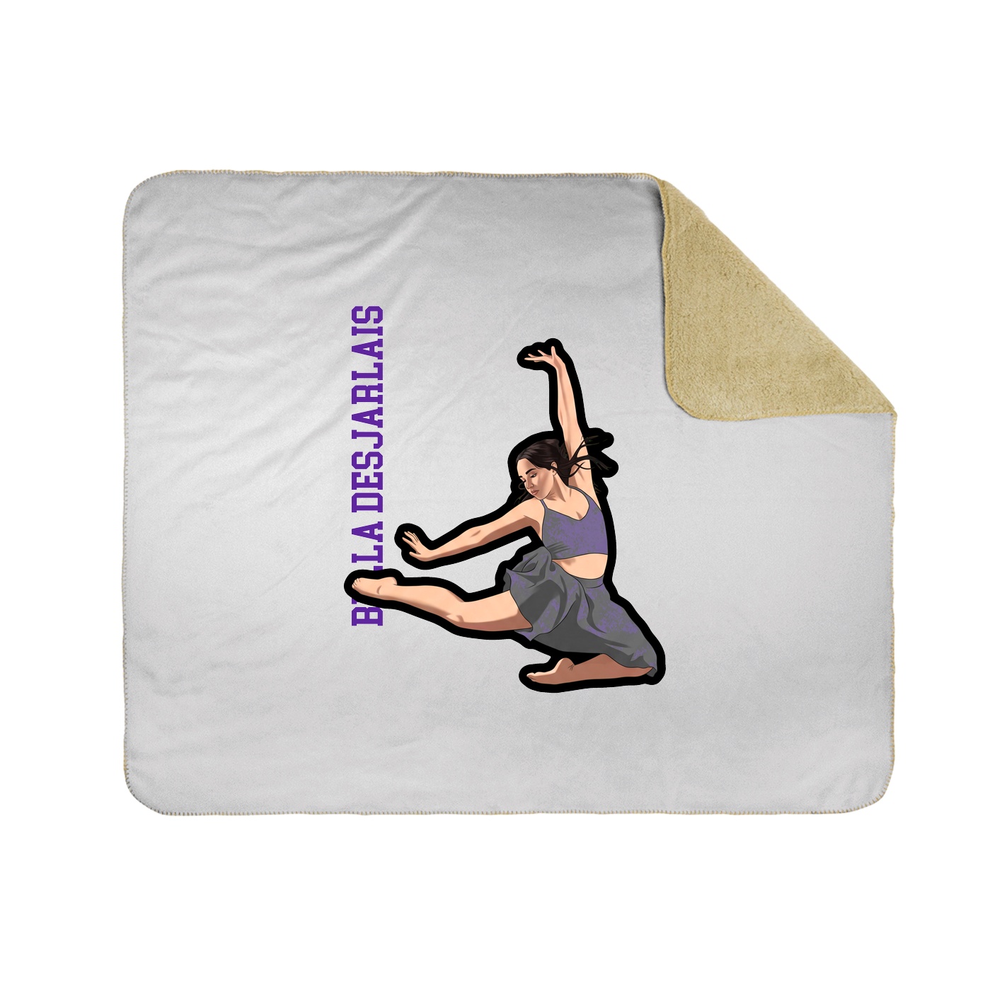 Throw Blanket — Name Vertical in White