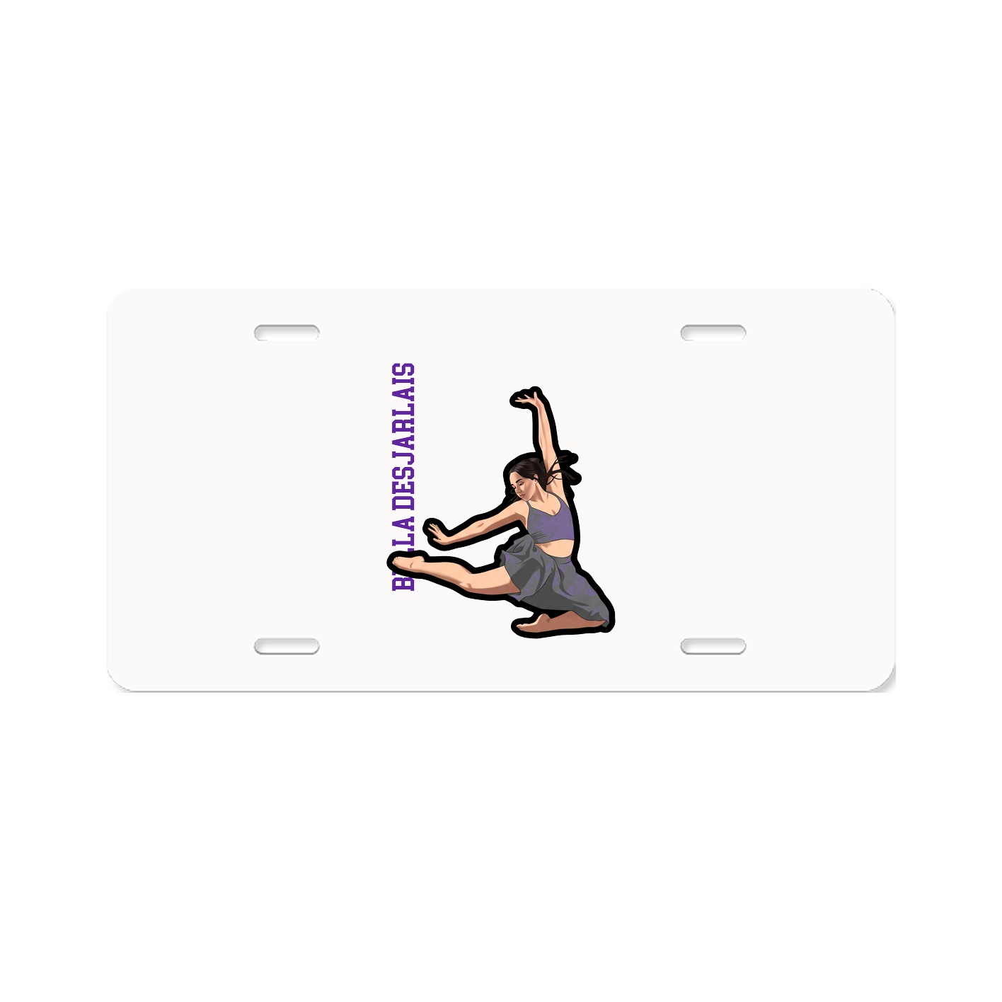 License Plate — Name Vertical in Classic