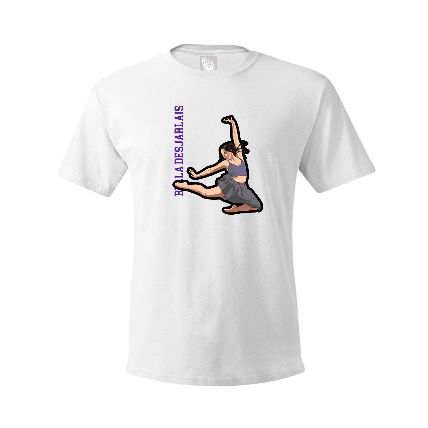 Youth Tee — Name Vertical in White