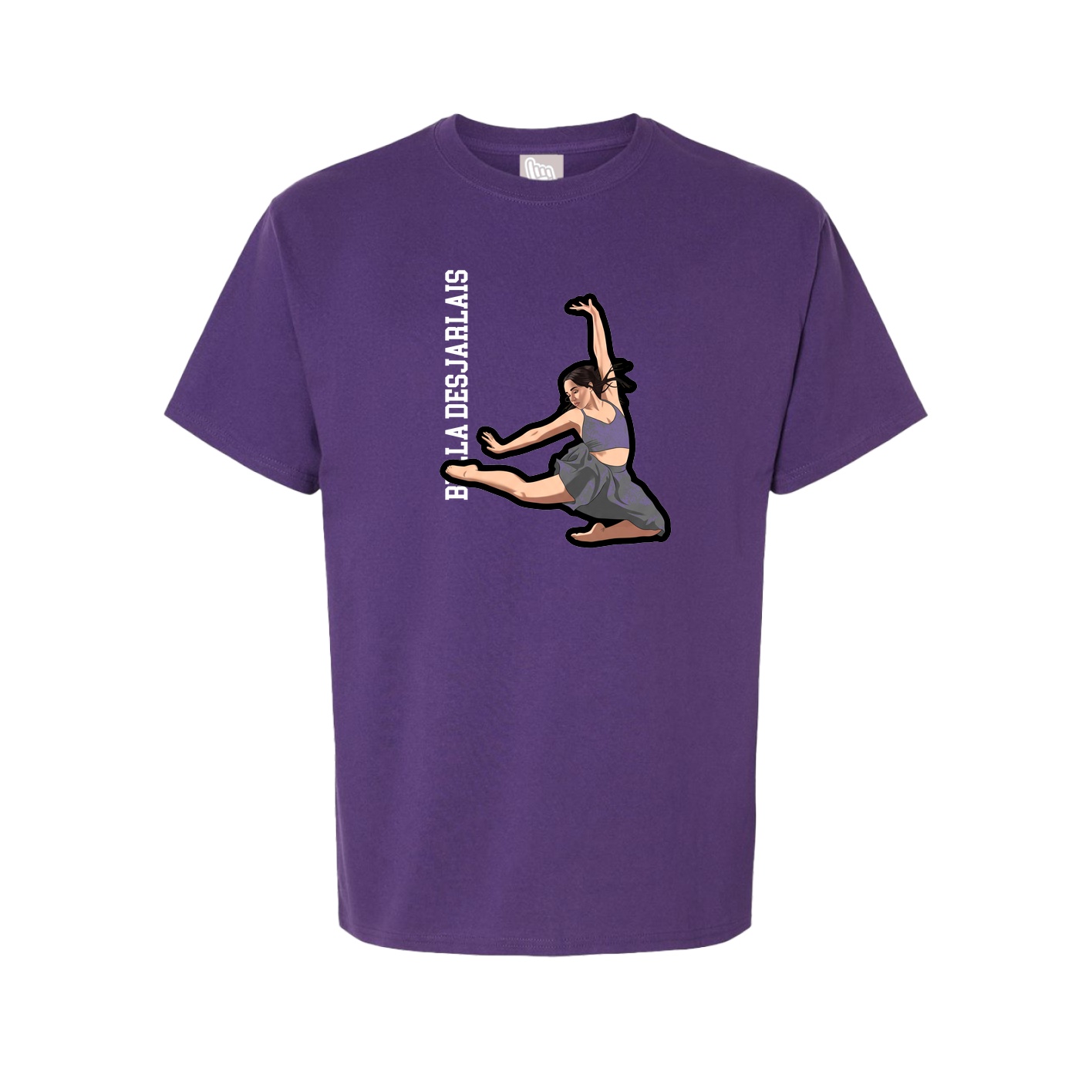 Youth Tee — Name Vertical in Purple