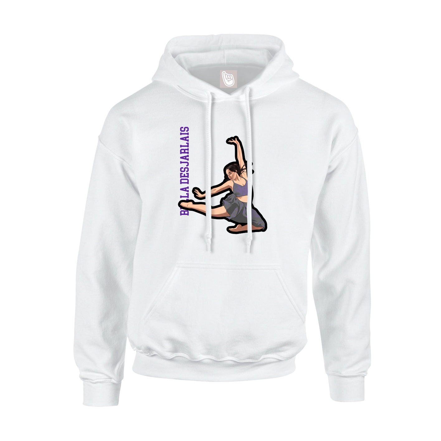 Hoodie — Name Vertical in White
