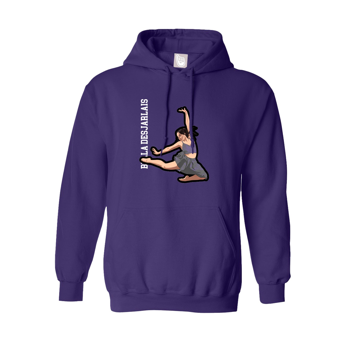 Youth Hoodie — Name Vertical in Purple