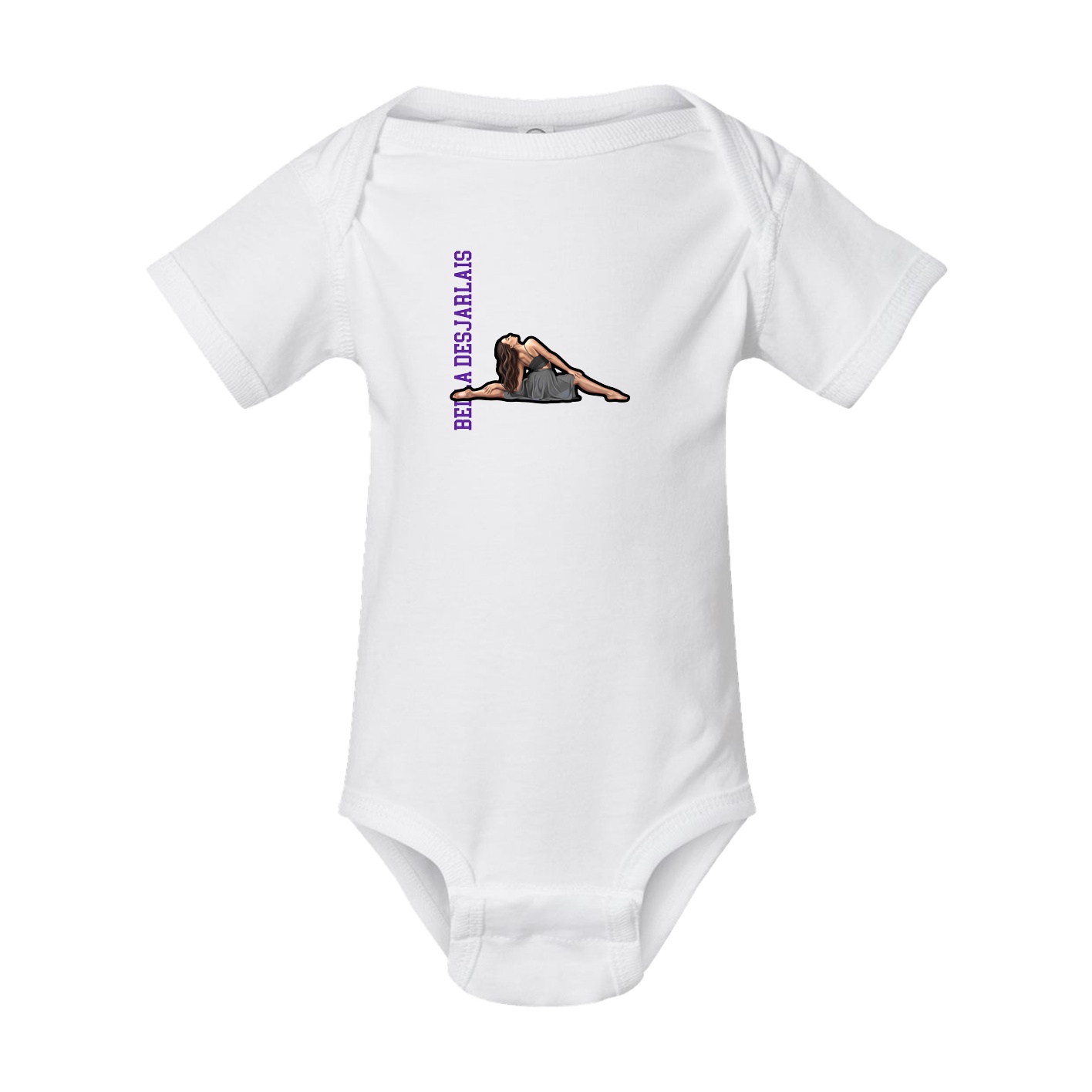 Baby Onesie — Name Vertical in White