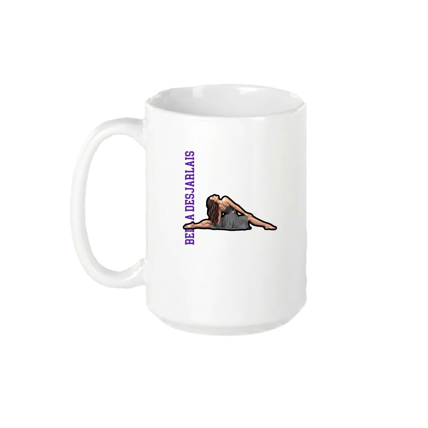 15oz Coffee Mug — Name Vertical in White