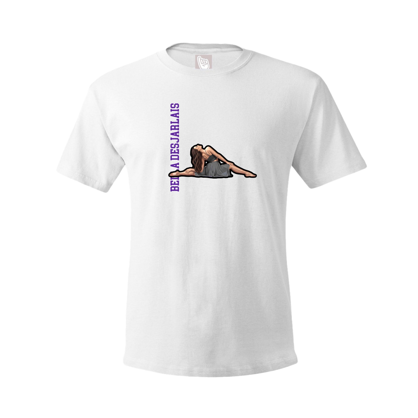 Tee — Name Vertical in White