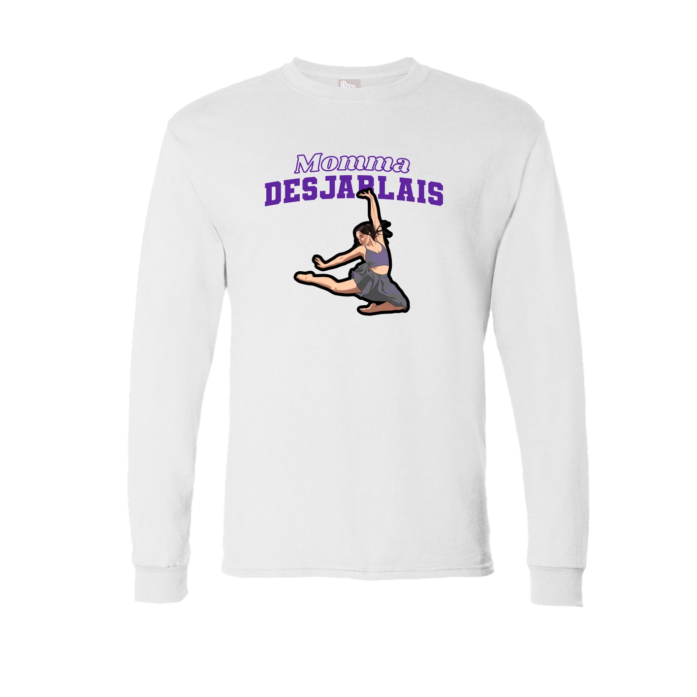 Long Sleeve Tee — Mothers Day Block in White
