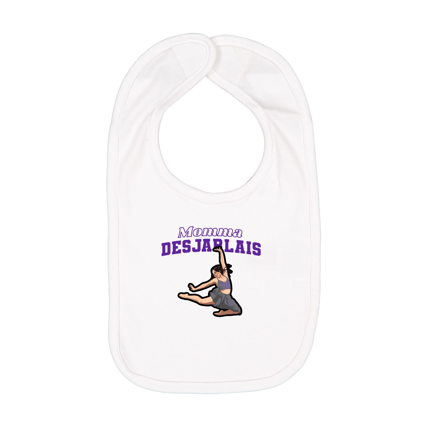 Infant Bib — Mothers Day Block in White
