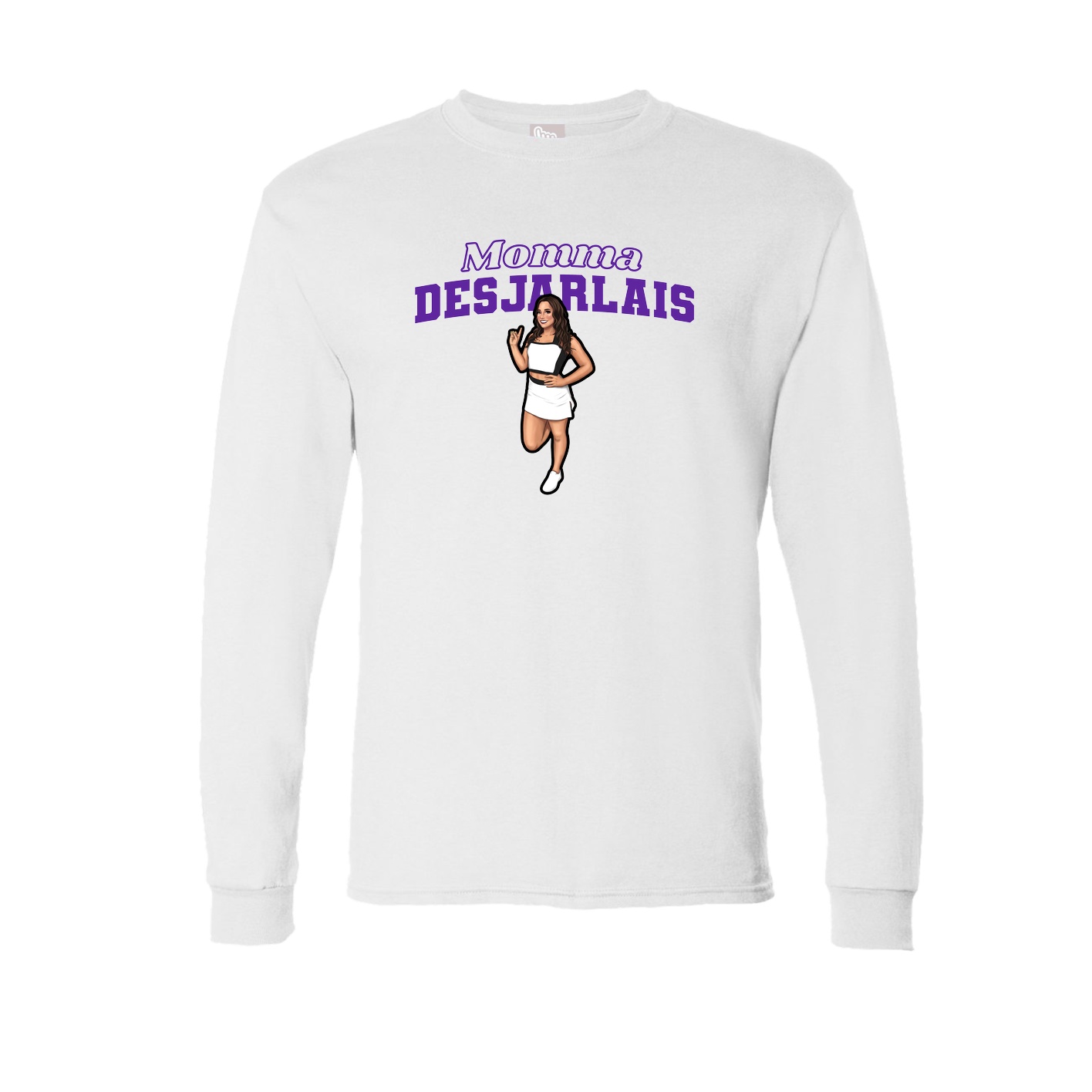 Long Sleeve Tee — Mothers Day Block in White