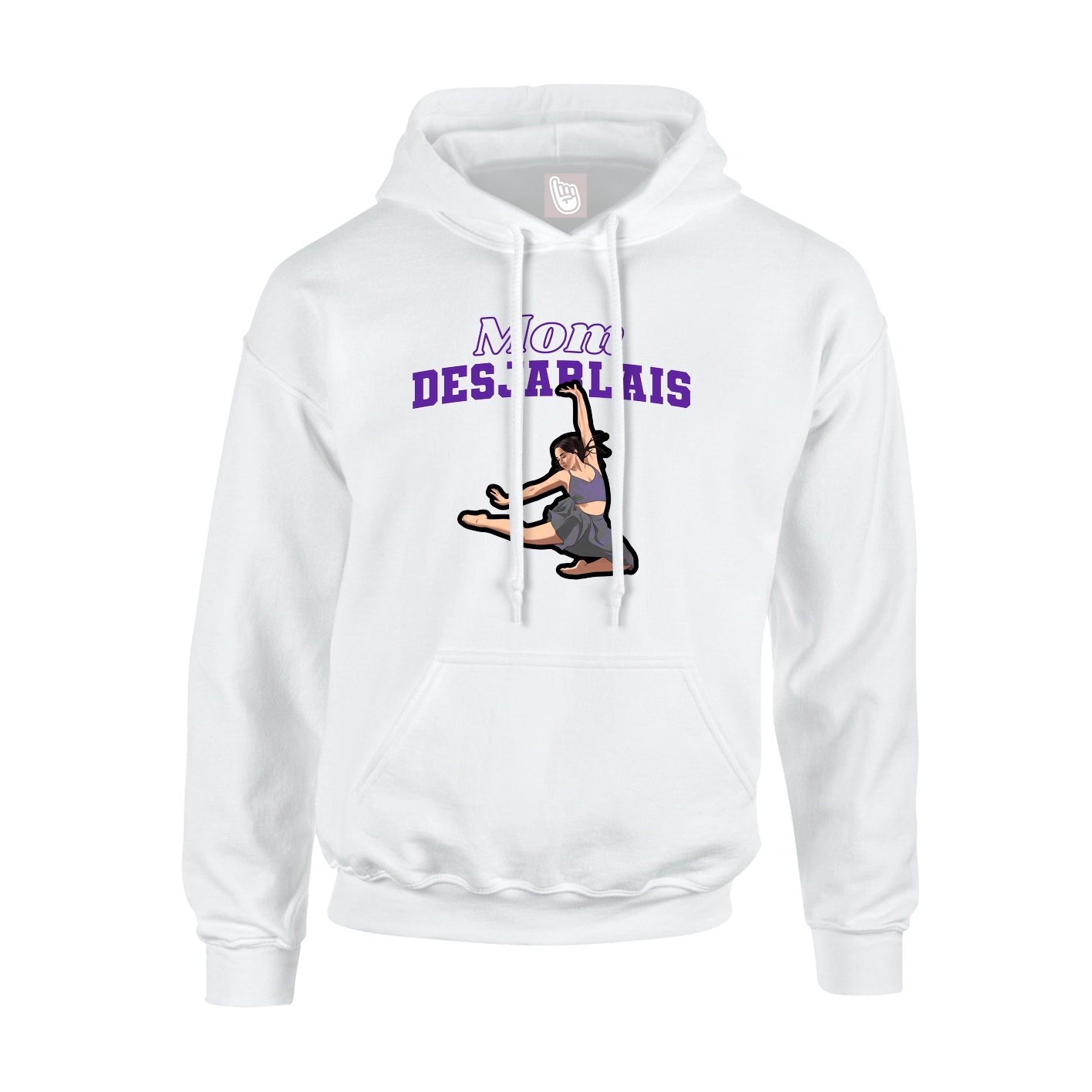 Youth Hoodie — Mothers Day Block in White