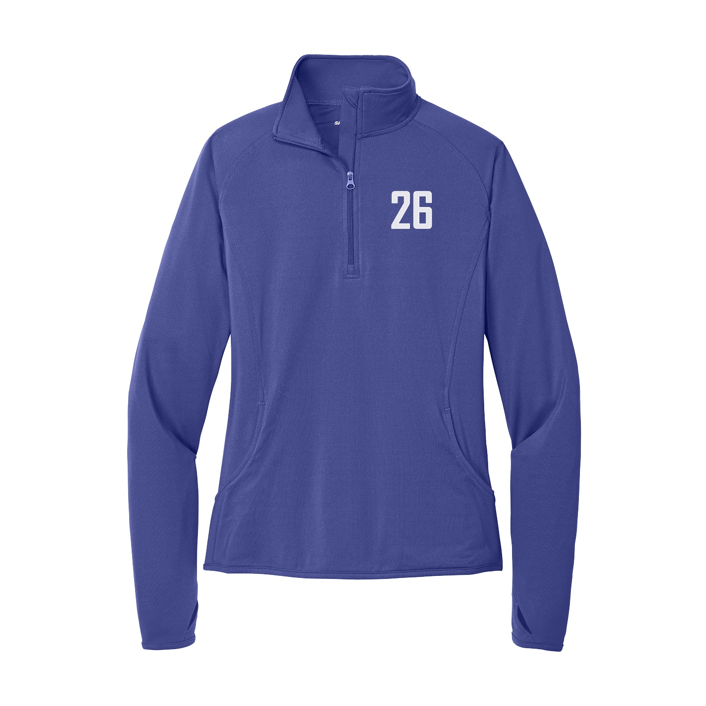 Women's Q-Zip Pullover — Front Shirsy in Purple